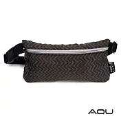 AOU 台灣製 YKK扣具 斜肩包 防盜貼身腰包 旅行腰包 旅遊腰包 運動腰包 隱形腰包 防竊 防搶03-021咖啡曲線