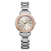 CITIZEN xC光動能鈦金屬職場輕熟腕錶-銀X玫瑰金