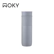 【WOKY 沃廚】真瓷系列-時尚簡約陶瓷保溫瓶450ML(2色可選)灰色