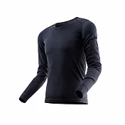 Route8八號公路 男 WARM 圓領抗菌保暖衣S黑