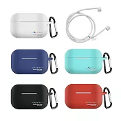 完美套裝 AirPods Pro 耳機盒保護套+柔軟防丟耳機繩(附掛勾)勁酷黑