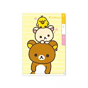 San-X 拉拉熊可愛生活系列三層分頁A6文件夾。黃