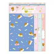 San-X 拉拉熊丸子茶屋系列信紙組4柄。粉紫