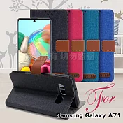GENTEN for 三星 Samsung Galaxy A71 自在文青風支架皮套綠