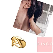 CINCO 葡萄牙精品 Lauren Earring 簡約金色耳骨夾 925純銀鑲24K金耳環 單隻販售 無耳洞女孩必備