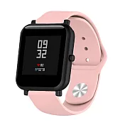 華米Amazfit 米動手錶青春版 20mm 純色矽膠運動替換手環錶帶 粉色