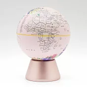 SkyGlobe 5吋粉花朵音樂鈴發光玫瑰金底座地球儀(中文版)-月亮