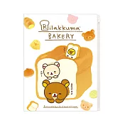 San-X 拉拉熊幸福麵包店系列系雙開夾鏈袋文件夾。土司麵包