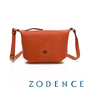 ZODENCE HAN系列義大利植鞣革斜背包 橘紅