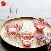 【ADERIA】日本進口津輕系列手作櫻吹雪酒器(1壺2杯組)