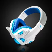 【LOTUS】電競耳機 耳罩式耳機 麥克風 電腦 手機 都適用藍白