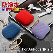 CITY BOSS for AirPods 1代/2代 防潑水矽膠保護套藍