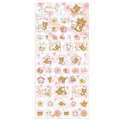 San-X 拉拉熊櫻花紛飛系列貼紙。粉藍