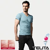 【TELITA】吸汗快乾涼爽素色短袖衣/T恤 M 灰綠