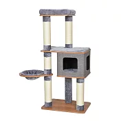 【Petpals】質感雙洞貓窩跳台-3層(貓跳台/貓窩/貓爬架/貓樹/貓咪跳台/貓抓柱)