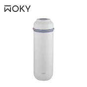 【WOKY 沃廚】JIN真瓷系列-輕量隨行陶瓷保溫瓶400ML-升級版(5色可選) 白墨