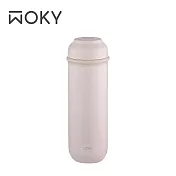 【WOKY 沃廚】JIN真瓷系列-輕量隨行陶瓷保溫瓶400ML-升級版(5色可選) 裸粉