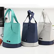 簡約原創拼色保溫便當袋綠色