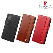 法國皮爾卡登 iPhone 11 Pro真皮側翻磁扣式卡袋款手機皮套 棕色