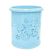 UBILIN馬卡龍蝴蝶圓筆筒藍