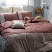 【麗塔寢飾】40支紗精梳棉 雙人特大床包兩用被套四件組 心粉彩- 紅豆