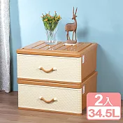 《真心良品》古賀加寬單抽式收納箱34.5L-2入組