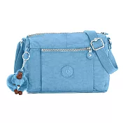 Kipling 下殺6折多夾層雙拉鍊斜背包-12色水藍