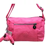 Kipling 下殺6折多夾層雙拉鍊斜背包-12色螢光粉