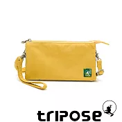 tripose 漫遊系列岩紋簡約微旅手拿/側肩包 黃色