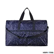 【HAPI+TAS】日本原廠授權 摺疊旅行袋 (大)- 深藍花朵華爾