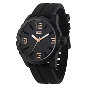 Levi’s 詭影任務立體時標時尚腕錶-黑x玫瑰金時標