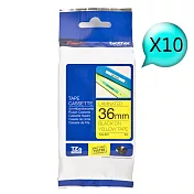 Brother TZe-661 護貝標籤帶 ( 36mm 黃底黑字 )-10入組