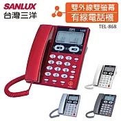 SANLUX 台灣三洋 雙外線/雙螢幕來電顯示電話機 (共四色) TEL-868紅 紅