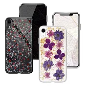 CITYBOSS for iPhone XR 繽紛星夜全包軟邊防滑手機保護殼 -金色飛燕/碎紅碎紅