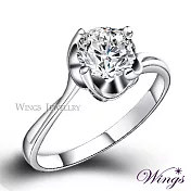 【WINGS】一克拉八心八箭戒指《繾綣》|璀璨擬真鑽 扭轉設計 6號