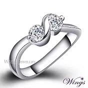 【WINGS】八心八箭戒指《戀戀心語》｜精鍍白K金 輕奢系列 6號