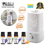 【 Warm 】香薰機/水氧機W-180白+精油10ml x 4瓶 雙噴頭 薰香機 加濕器 超音波 負離子