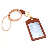 【OMNIA】馬毛壓紋直式牛皮證件套悠遊卡套(2色)咖啡