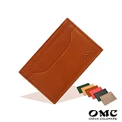 【OMC】歐洲植鞣牛皮橫式卡片夾悠遊卡夾(6色)卡其