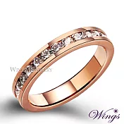 【WINGS】精鍍玫瑰金戒指《玫瑰銀河》|通體排鑽線戒.日常輕奢系列 5號