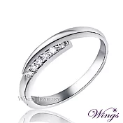 【WINGS】星盼.精鍍白K金纖細微鑲戒指|輕奢線戒系列 4號