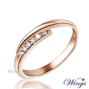 【WINGS】星星盼.精鍍玫瑰金纖細微鑲戒指|輕奢線戒系列 5號