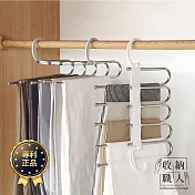 【收納職人】無印風多功能伸縮折疊不鏽鋼魔術褲架1入