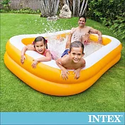 【INTEX】桔色長方型游泳池229x147x46cm(600L)3歲+(57181)