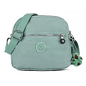 KIPLING 拉鍊尼龍斜背包-粉綠