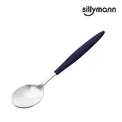 【韓國sillymann】 100%鉑金矽膠精品手感湯匙藍色