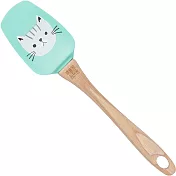 《NOW》木柄矽膠圓弧刮刀(貓咪青26cm)