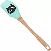 《NOW》木柄矽膠刮刀(貓咪青33cm)