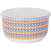《NOW》圓型瓷製密封盒(彩帶橘藍750ml)