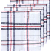 《NOW》方形餐巾4入(紅藍格)